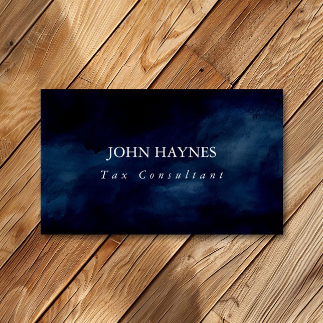 Minimalist Dark Navy Blue Simple Professional Business Card (Creator Uploaded)