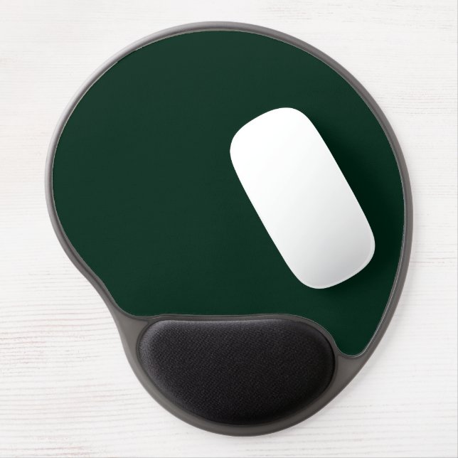 Minimalist dark pine green solid plain elegant gel mouse pad (Left Side)
