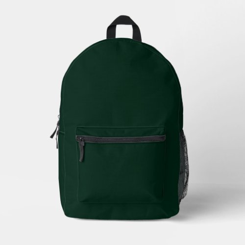 Minimalist dark pine green solid plain elegant printed backpack