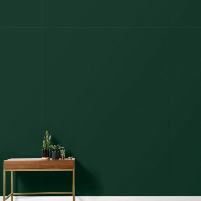 Minimalist dark pine green solid plain elegant wallpaper  (Hallway)