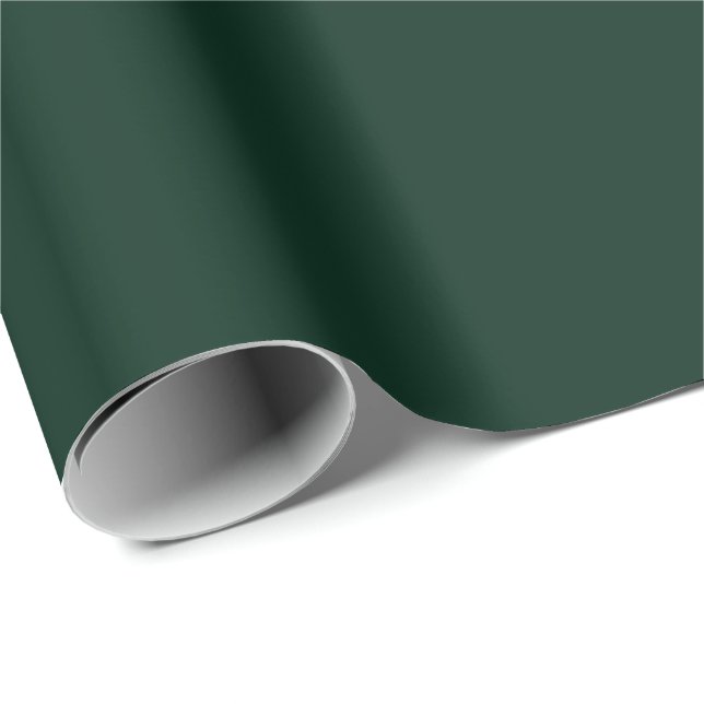 Minimalist dark pine green solid plain elegant wrapping paper (Roll Corner)