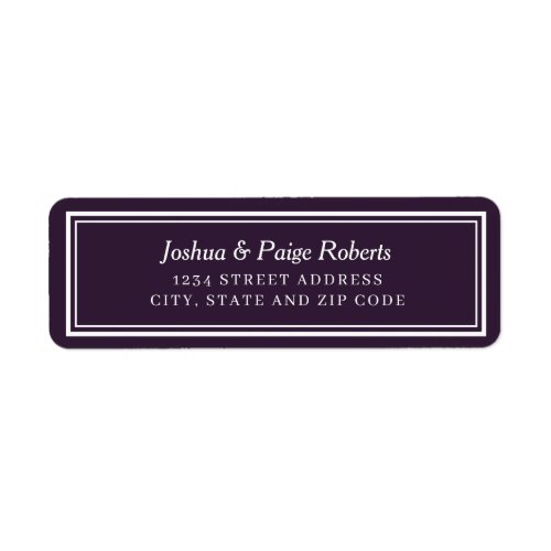 Minimalist Dark Purple Elegant Custom Label