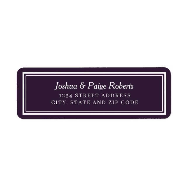Minimalist Dark Purple Elegant Custom Label (Front)