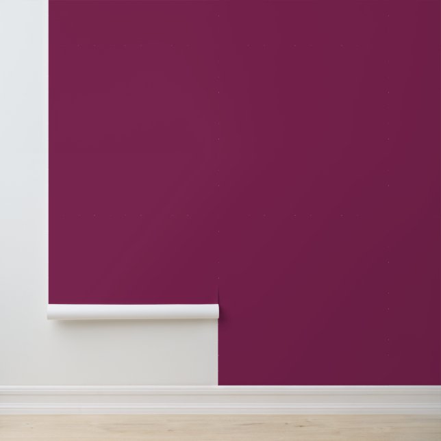 Minimalist dark raspberry solid plain modern chic wallpaper  (Application)