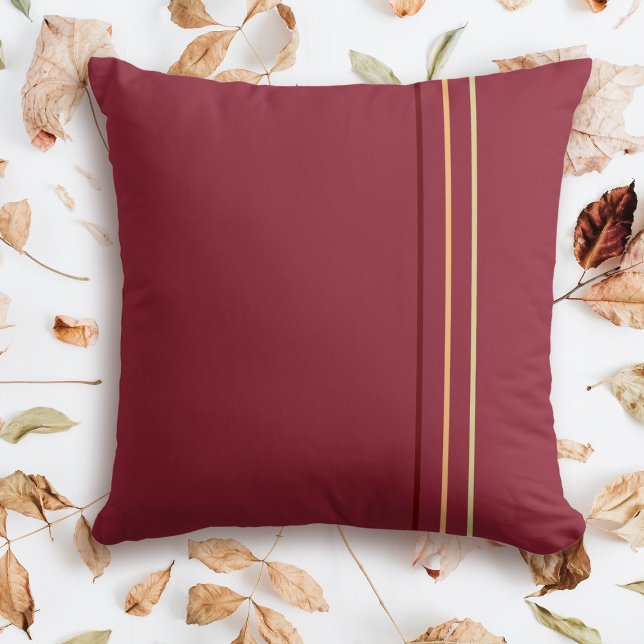 Minimalist Dark Red Autumnal Throw Pillow (Creator Uploaded)
