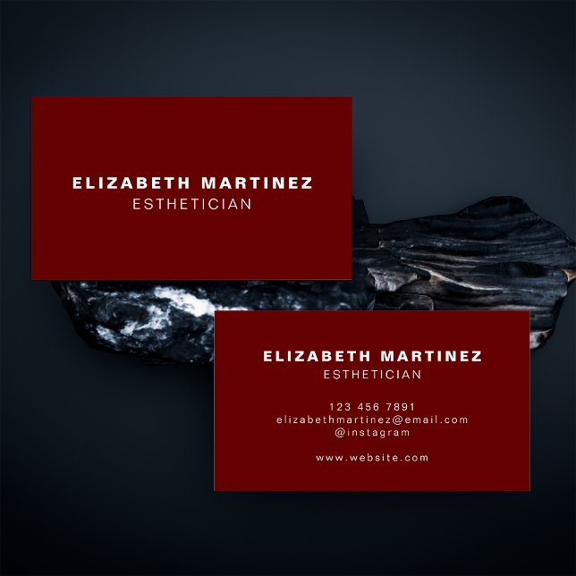 Minimalist Dark Red Modern Professional Customized Business Card (Creator Uploaded)