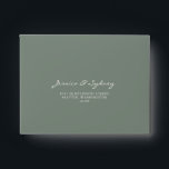 Minimalist Dark Sage Green Script RSVP Address Envelope<br><div class="desc">Minimalist Modern Dark Sage Green Script Wedding RSVP Pre-Addressed Envelope</div>
