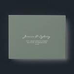 Minimalist Dark Sage Green Script RSVP Address Envelope<br><div class="desc">Minimalist Modern Dark Sage Green Script Wedding RSVP Pre-Addressed Envelope</div>