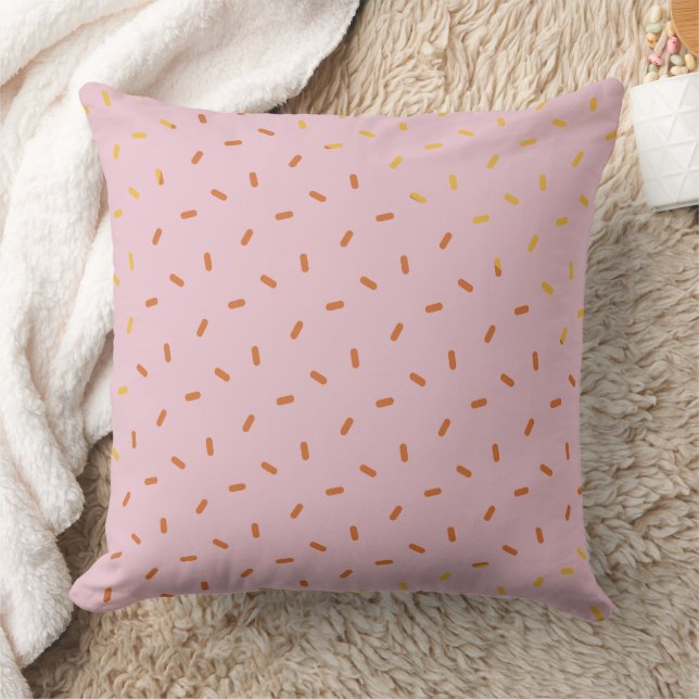 Minimalist Dash Sprinkle Pattern Throw Pillow (Blanket)