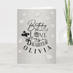 Minimalist Daughter Birthday Lettering Card