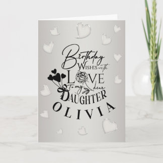 Minimalist Daughter Birthday Lettering Card