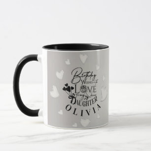 Minimalist Daughter Birthday Lettering Mug