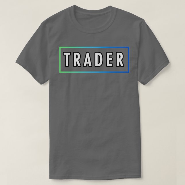 Minimalist Day Trader with Blue Green Gradient T-Shirt (Design Front)