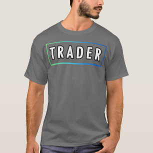 Minimalist Day Trader with Blue Green Gradient T-Shirt
