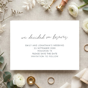 Minimalist Decided on Forever Save the Date