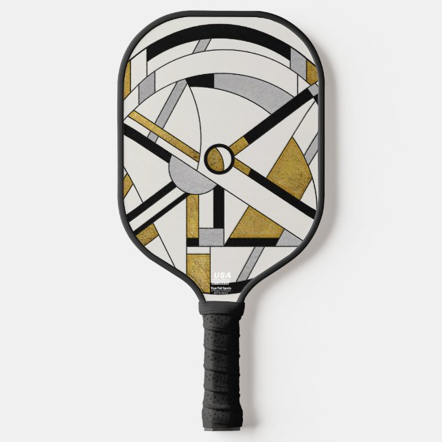 Minimalist Deco Circular Geometry Pickleball Paddle (Front)