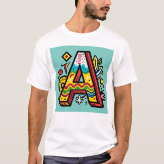 Minimalist Decorative Alphabet A Emblem T-Shirt