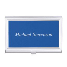 Minimalist Deep Blue Modern Plain Business Card Case