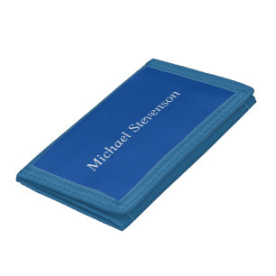Minimalist Deep Blue Modern Plain Tri-fold Wallet