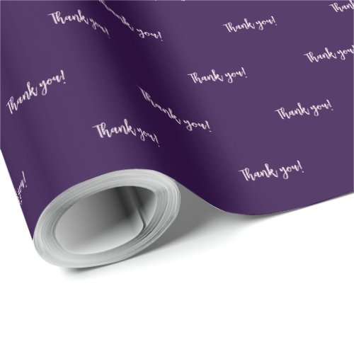 Minimalist Deep Purple Thank you Wrapping Paper