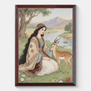 Minimalist Deer Line Art Wall Poster  Award Plaque