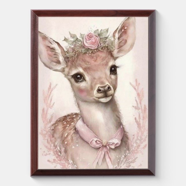 Minimalist Deer Line Art Wall Poster  Award Plaque (Vertical)