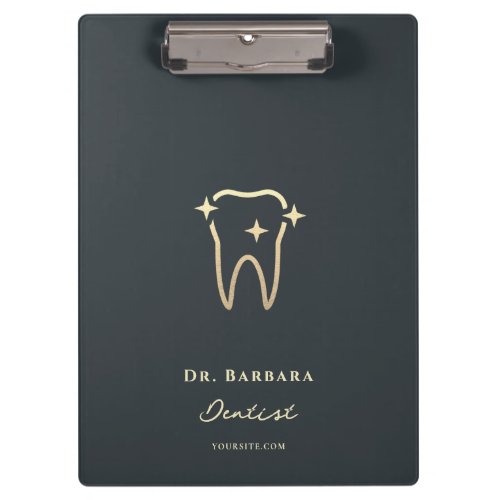 MINIMALIST DENTAL DENTIST ORTHODONTICS GOLD TOOTH CLIPBOARD