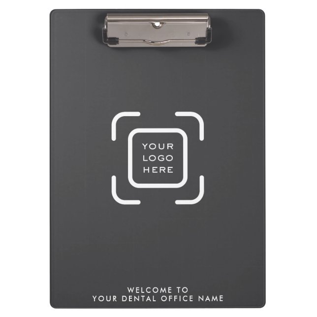 Minimalist Dental Office Logo Welcome Gray Clipboard (Front)