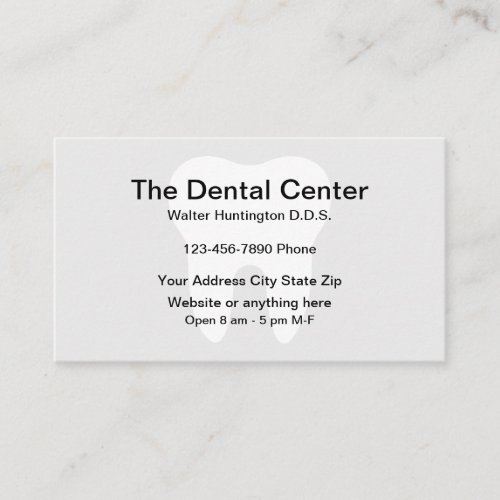 Minimalist Dentist Office Appointment Business Card