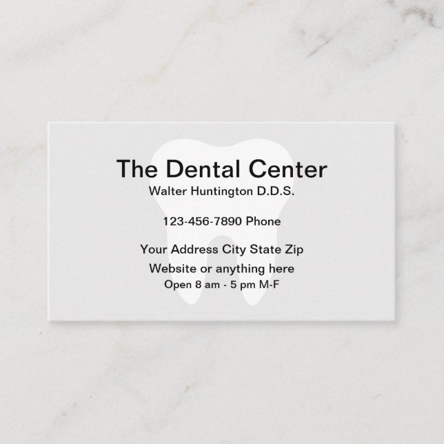 Minimalist Dentist Office Appointment Business Card (Front)