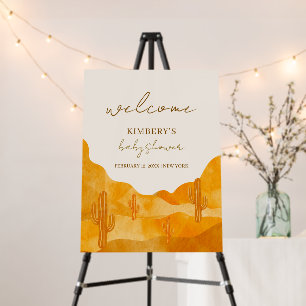 Minimalist Desert Cactus Baby Shower Welcome Sign