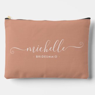 Minimalist Desert Coral Personalized Bridesmaid