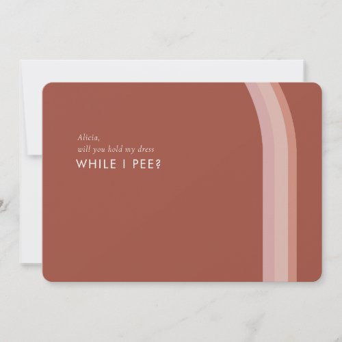 Minimalist Desert Red Maid of Honor Ask Card