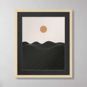Minimalist Desert Sunset Framed Art
