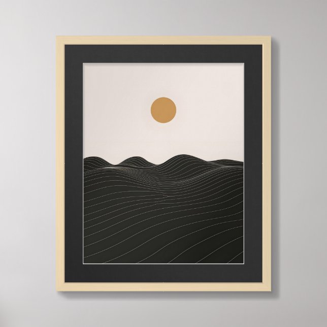 Minimalist Desert Sunset Framed Art (Framed Front)