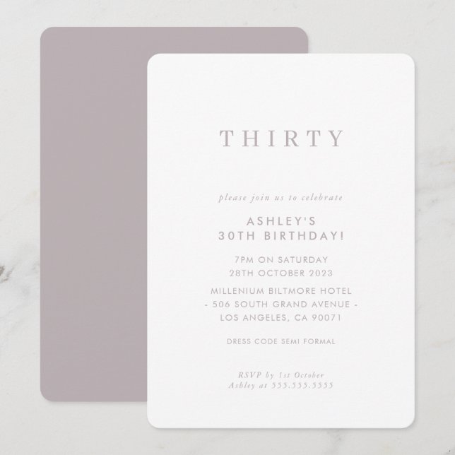 MINIMALIST design birthday chic modern mushroom Invitation (Front/Back)