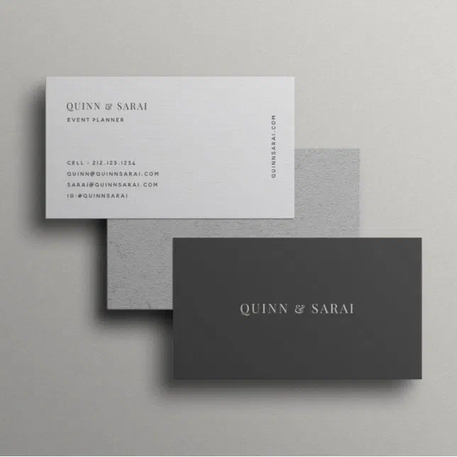 Minimalist Design Elegant Clean Modern Ivory Gray Business Card | Zazzle