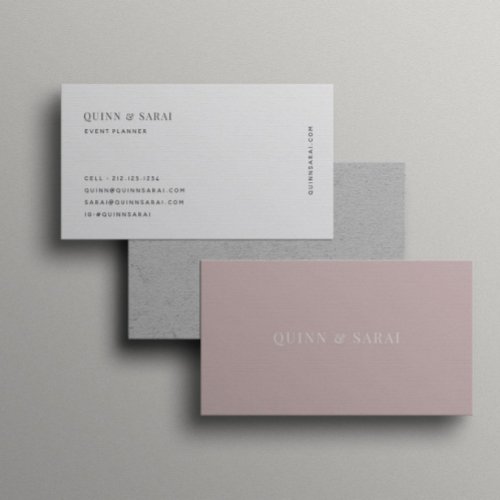Minimalist Design Elegant Clean Muted Pink Modern Business Card