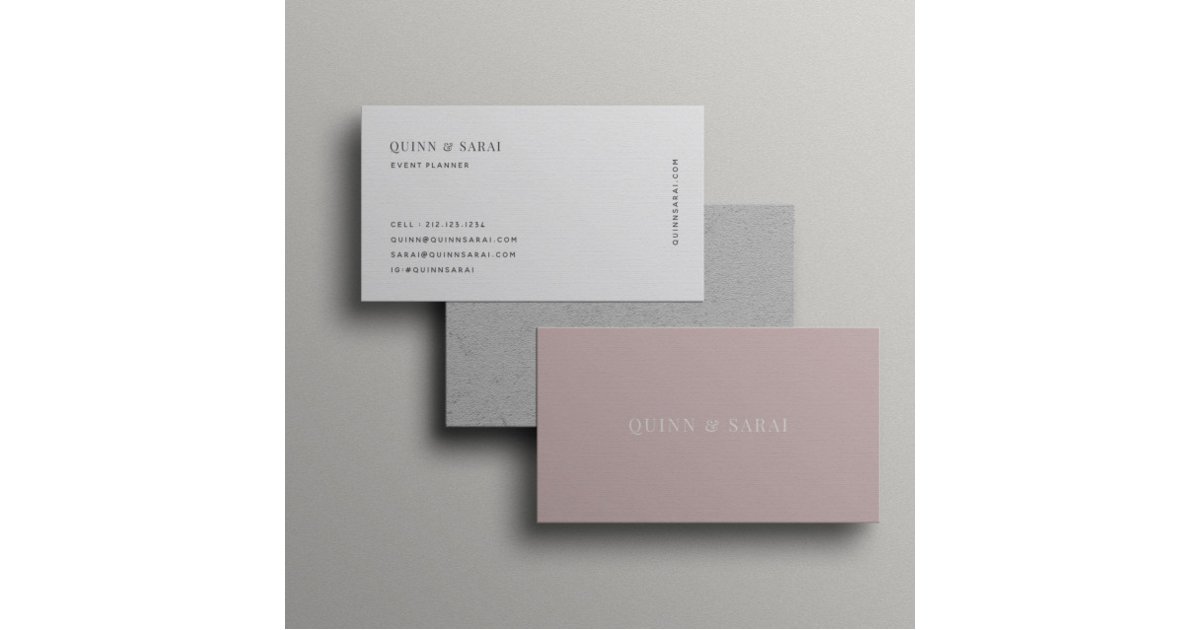 Minimalist Design Elegant Clean Muted Pink Modern Business Card | Zazzle