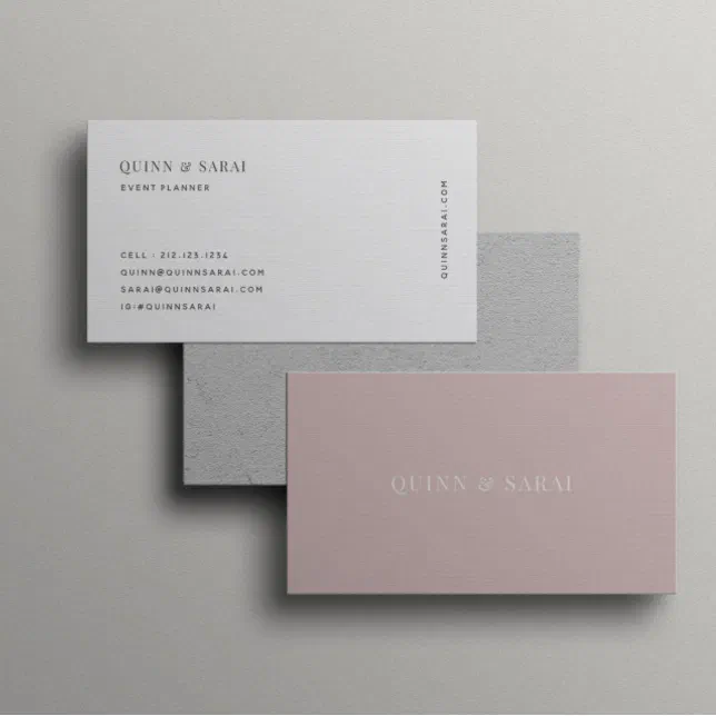 Minimalist Design Elegant Clean Muted Pink Modern Business Card | Zazzle