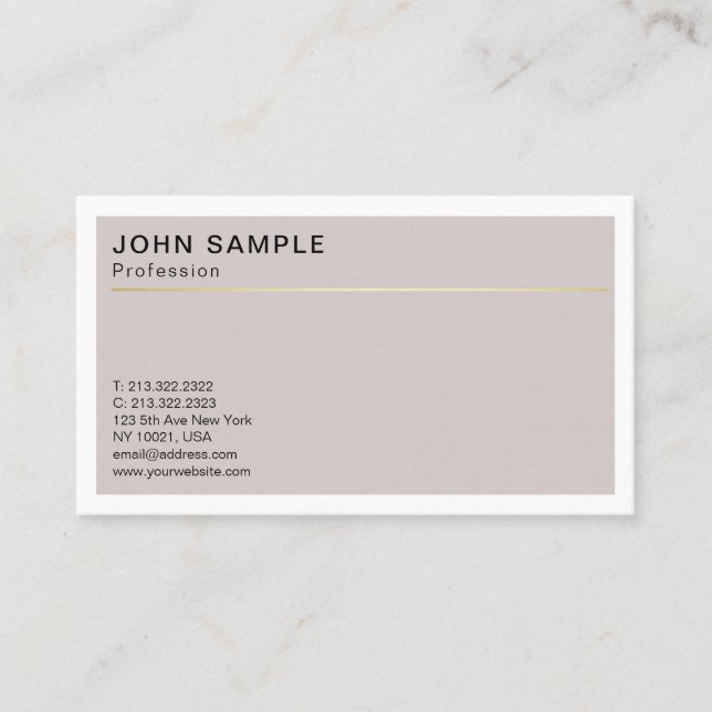Minimalist Design Elegant Harmonic Colors Business Card (Front)