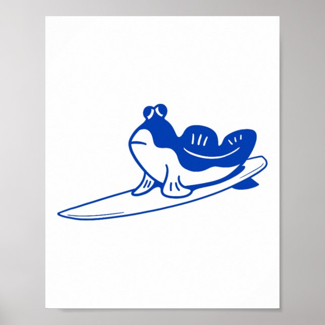 Minimalist Design For Surfers. Mudskipper Is Surfi Poster (Front)