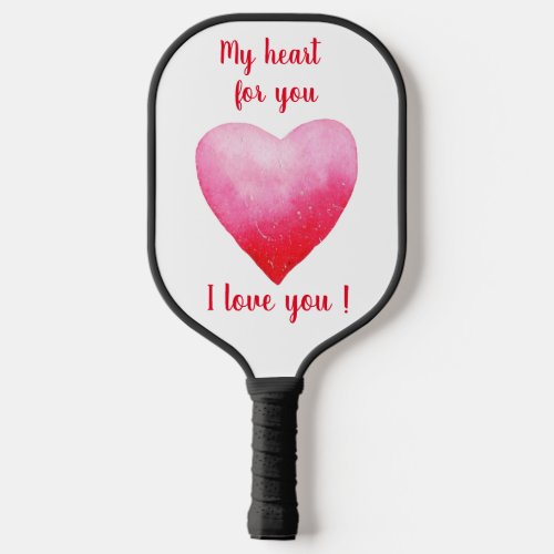 Minimalist design I love you Puzzle Pickleball Paddle