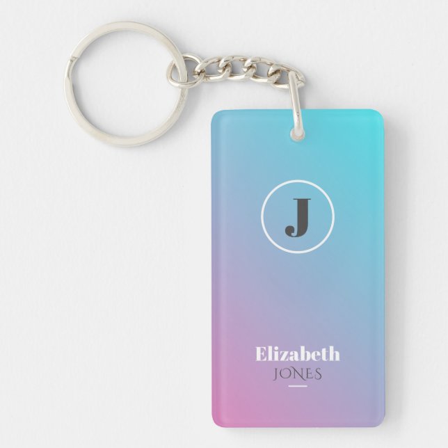 Minimalist design in pastel colors keychain (Front)