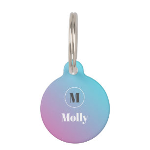 Minimalist design in pastel colors pet ID tag