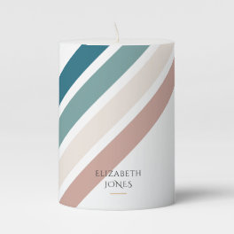 Minimalist design in pastel colors pillar candle