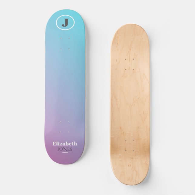 Minimalist design in pastel colors skateboard (Front)