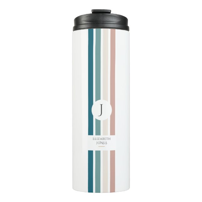 Minimalist design in pastel colors thermal tumbler (Front)