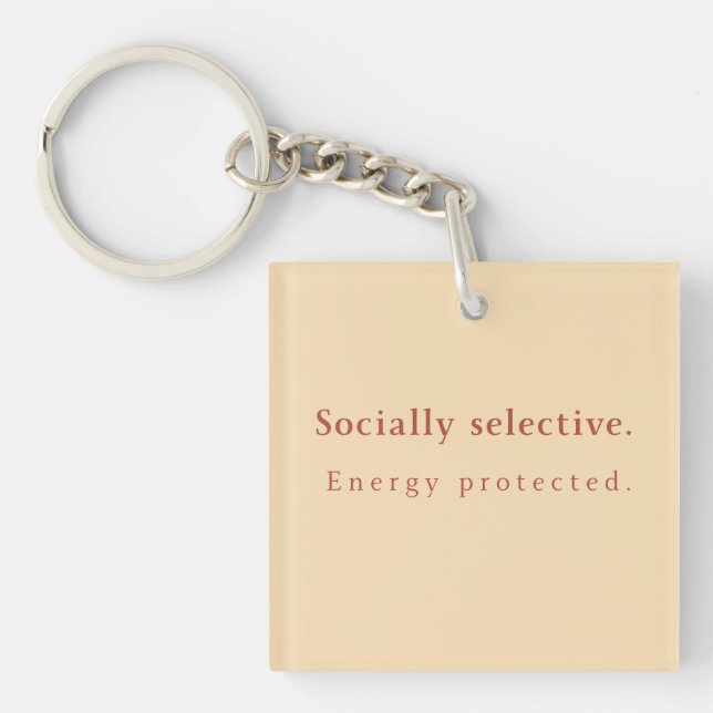 Minimalist Design Keychain Neutral Aesthetic Gift (Front)