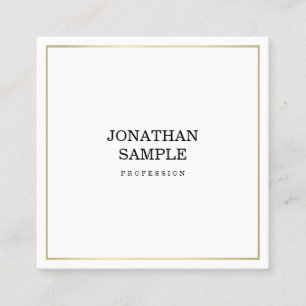 Minimalist Design Modern Gold Plain Professional Square Business Card